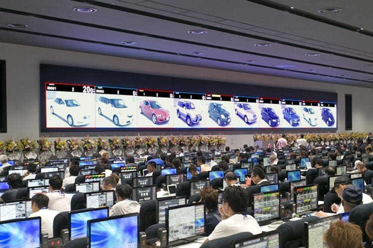 Bidding on cars at a Japanese auction